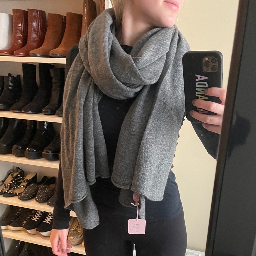 Gray Cashmere Scarf